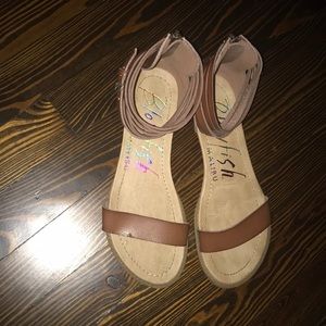 Brown leather sandals